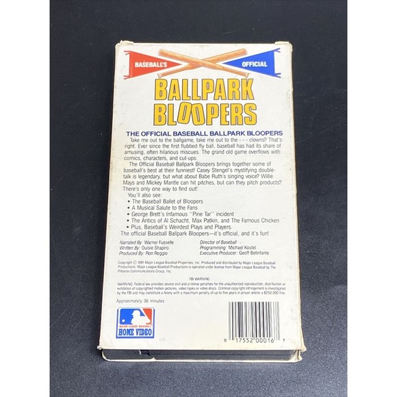 Ballpark Bloopers [VHS] Various VHS Tape- Retro Videos Baseball Sport - Picture 3 of 3